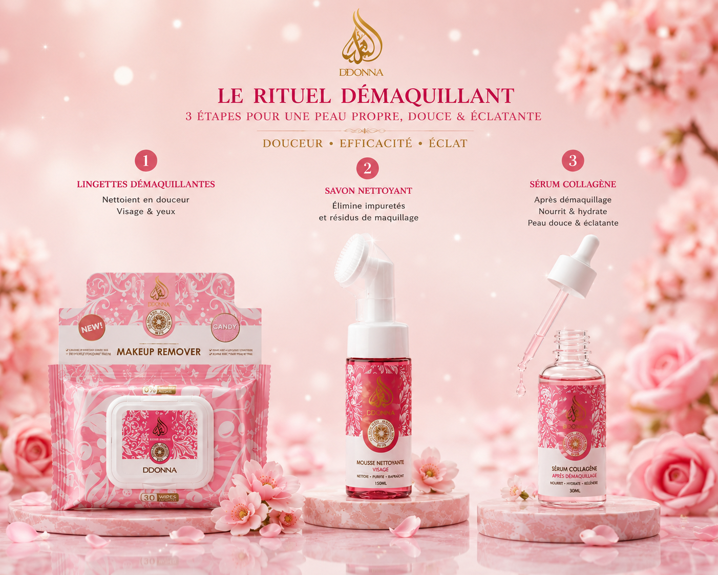 Lots Candy ( lingette, nettoyant visage, sérum)