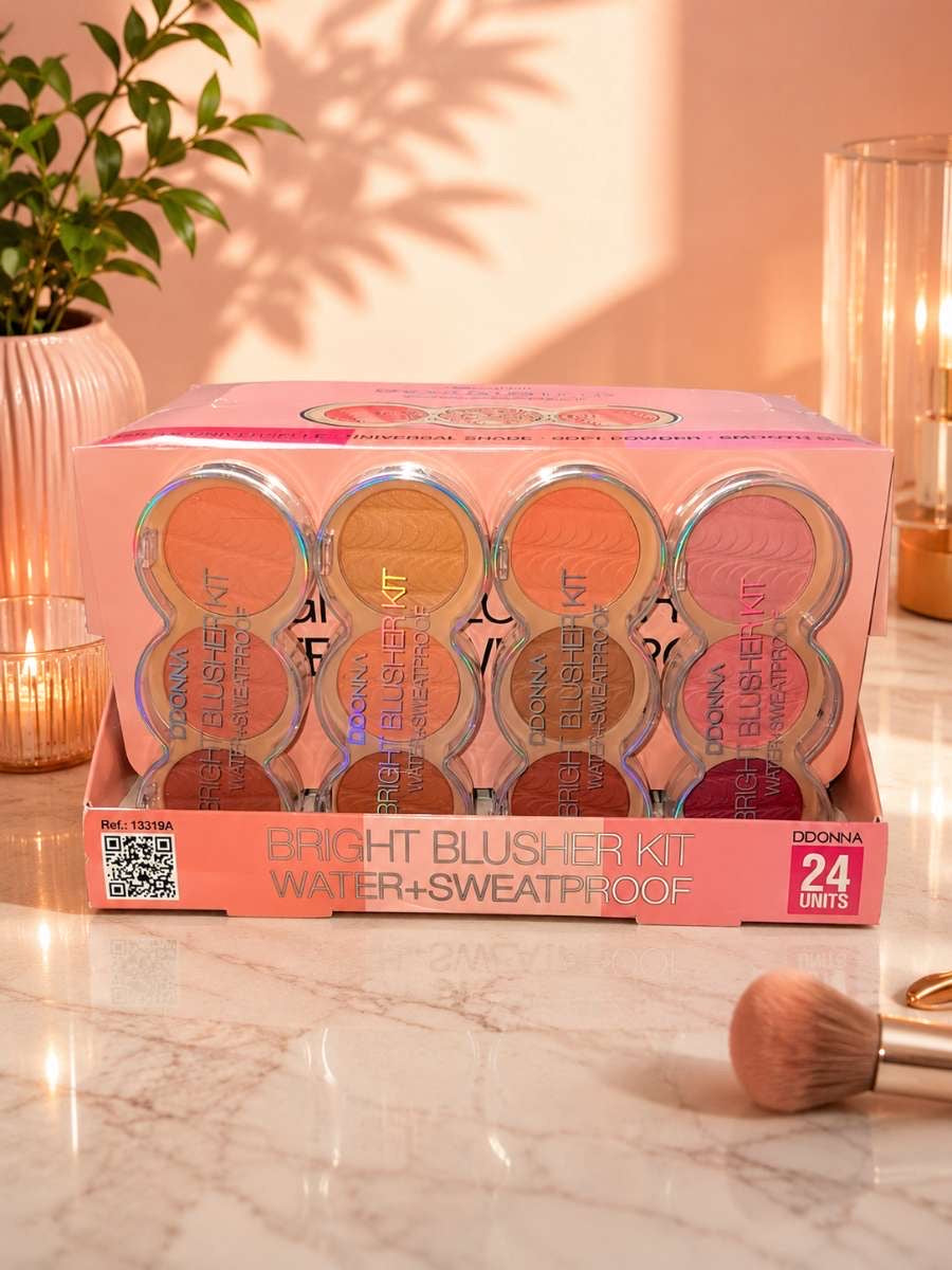 💖 Kit Blush & Highlighter Waterproof D’Donna – 3 Couleurs