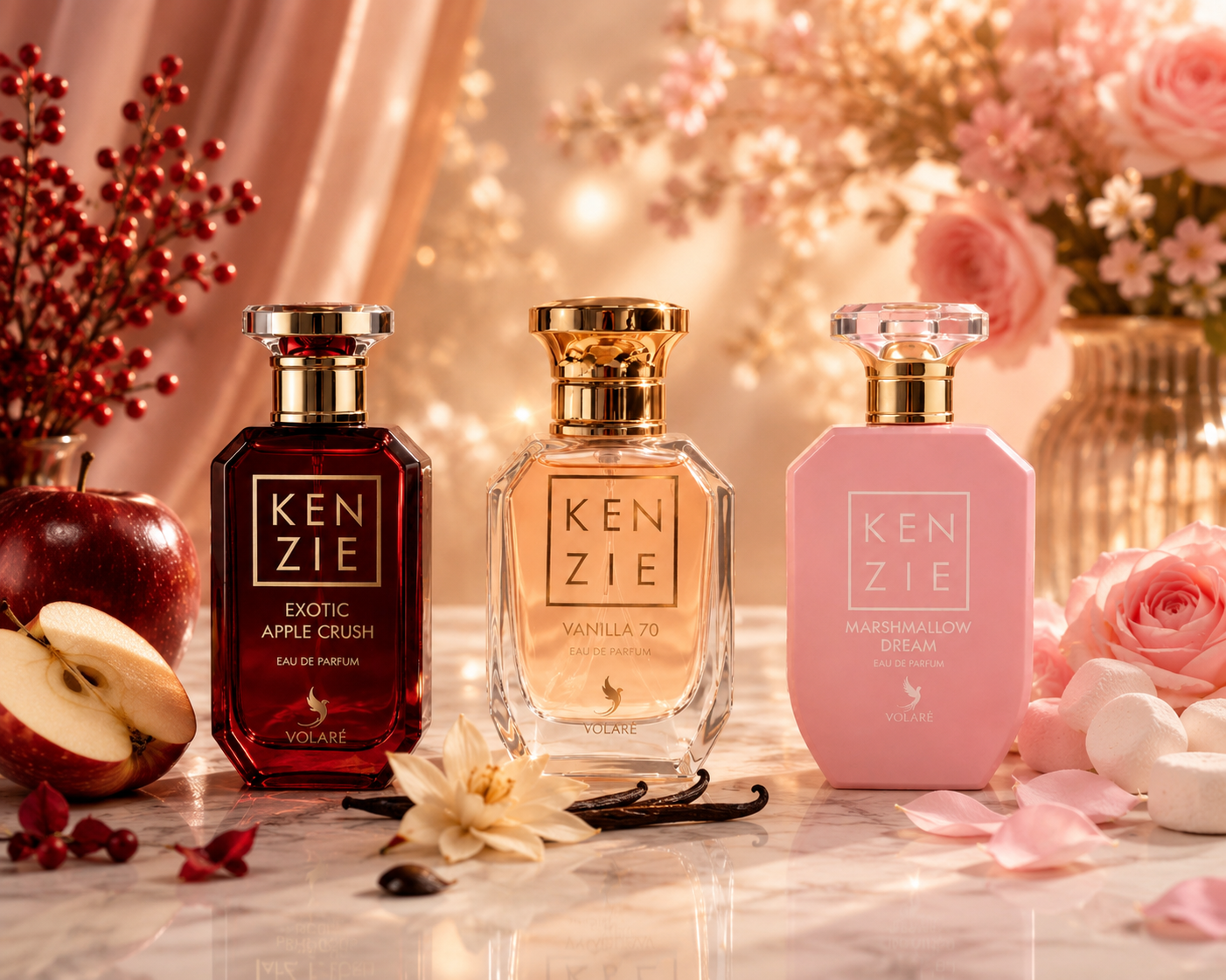Lots 4 parfums 2 Kenzie 25 ml et 1 marshmallow 100 ml