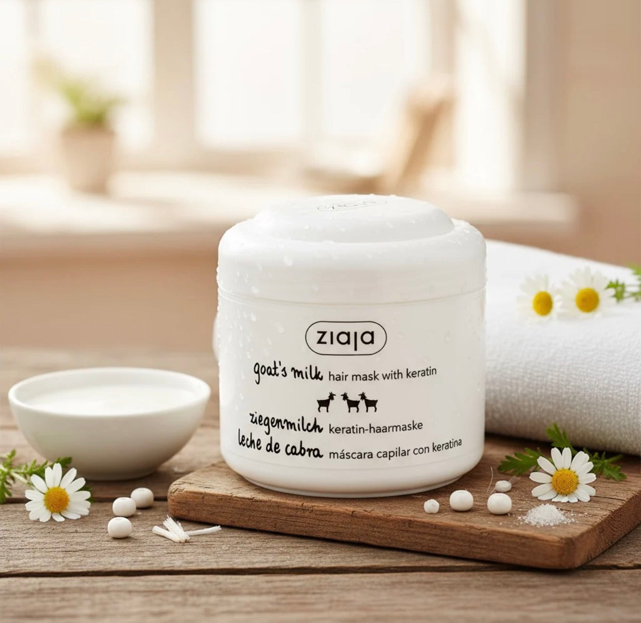 Disponible en précommande - Masque Revitalisant Cheveux à La Kératine et au Lait de Chèvre - Ziaja