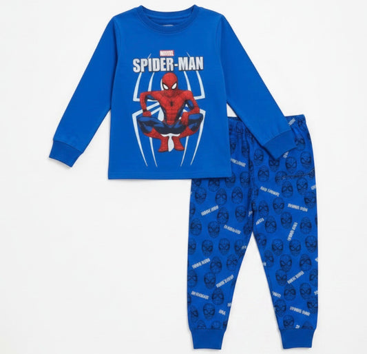 Pyjama Spiderman bleu coton