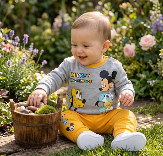 Ensemble Mickey jaune et gris