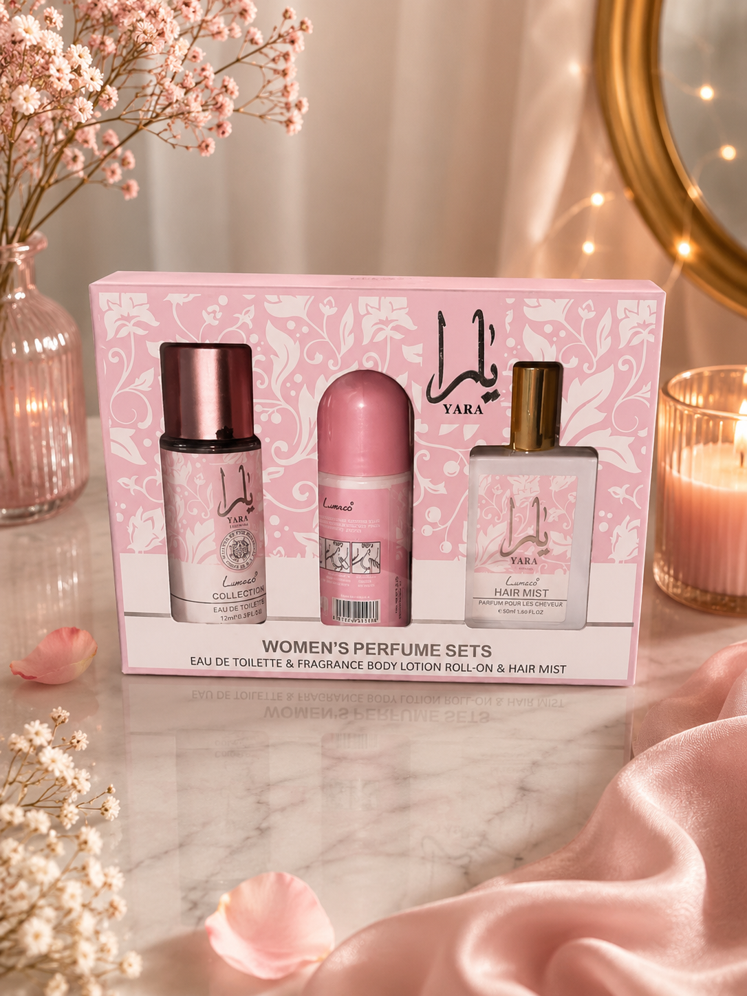 Coffret Yara Deodorant Parfum cheveux 50 ml Brume 75 ml